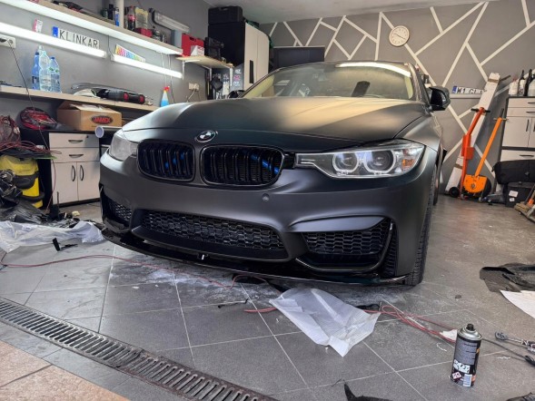 Китай BMW F30 F31 PRZEDNIA DOKŁADKA M3 LOOK SPLITTER SPOJLER CZARNY POŁYSK Передній спліттер M3 Look чорний для BMW F30/F31