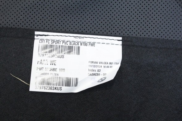 BMW OE 5A59CE6 52105A59CE6 VEGANZA PERFOROWANA CZARNA (KUSW) ОБШИВКА ОББИВКА СИДІННЯ СПОРТ ЧОРНА BMW F70 F74 U06 U11 X1 U10