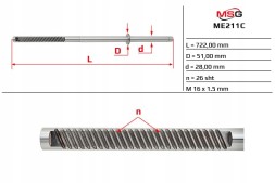 MSG ME211C Планка зубчаста рульової передачі Mercedes-Benz ML W163 98-05