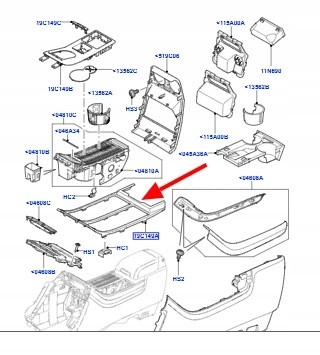Land Rover OE LR016349 AH32045H92AC8MVM, AH32-045H92-AC8MVM AH32045H92A, AH32-045H92-A ОРИГІНАЛЬНА рамка консолі тунелю RANGE ROVER SPORT LR016349