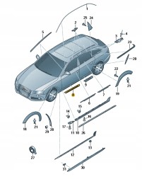 Audi OE 8K0853374A ПЛАНКА ПОРОГОВА ПЕРЕДНЯ ПРАВА AUDI S4 B8 ОРИГІНАЛ