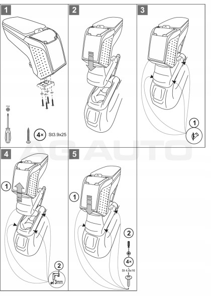 Rati C-Elysée Підлокітник ARM2 Citroen C-Elysee, 2012- ,Bx