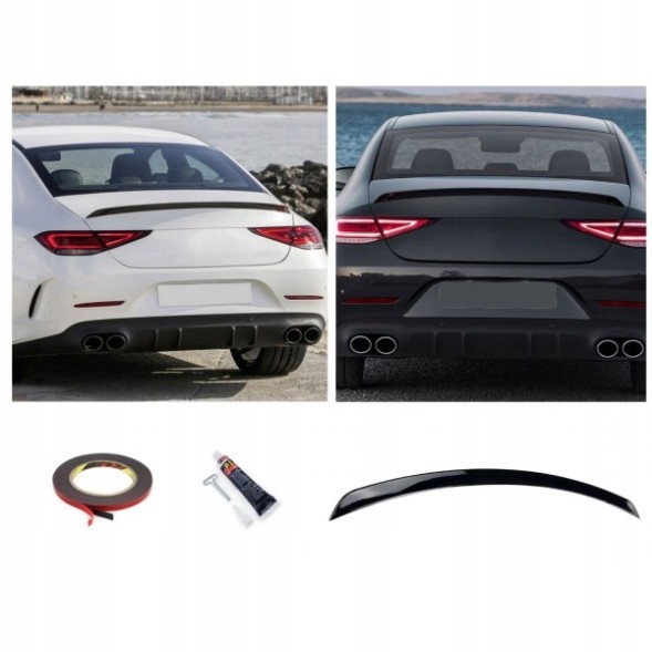 Motosport Parts SW-MB-127+S004050-GLS Задній елерон Чорний для Mercedes C257 CLS Coupe