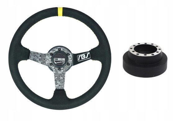 RBS Technology RBSkz10e46 Спортивне кермо RBS Tire Killer замшеве 34см / 8см + наба BMW E46