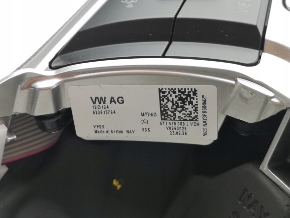 Volkswagen OE 571419089J, DWP542856OE Багатофункціональне шкіряне кермо з пелюстками VW T-Roc Tayron 571419089J Нове