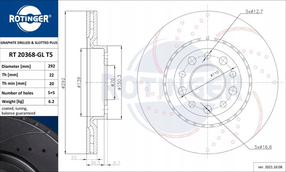 Rotinger RT 20368-GL T5 Диск rotinger rt 20368-gl т5