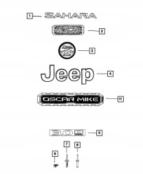 Jeep OE 6833 НАКІЛЬКА JEEP LOGO WRANGLER GLADIATOR TRAIL