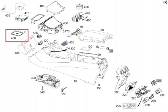 Mercedes-Benz OE Mercedes W205 X253 Гума Мат Картридж Буфер обміну Центральної консолі A2056830191