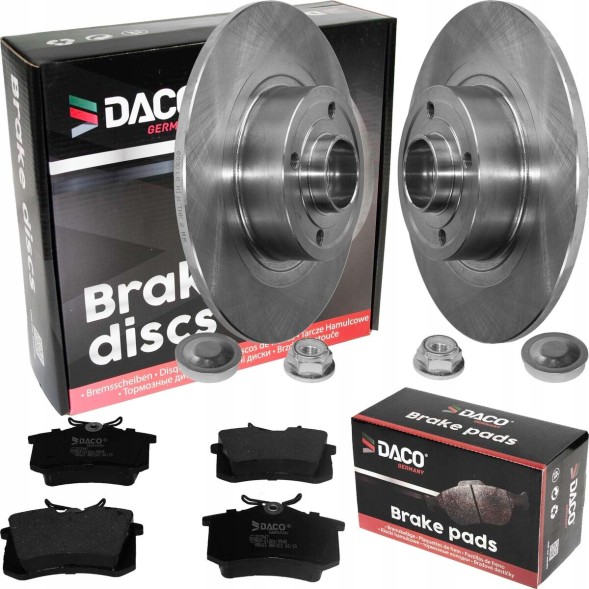 DACO 2× DACO GERMANY 603016 Гальмівний диск + Гальмівні колодки DACO Megane Clio Scenic Wind ЗАДНІ