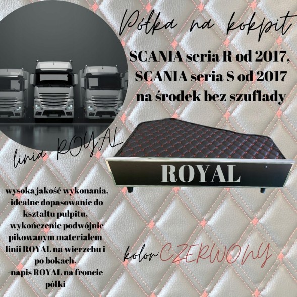 Китай Pol-m-sc-2017-royal-czerwony Полиця центральна столик RTV Scania R G P ПІСЛЯ 2009 Р.