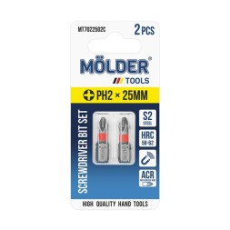 MT7022502C MOLDER Набір біт MOLDER PH2x25мм 2шт в блістері кольорове маркування