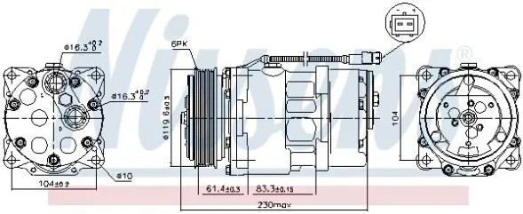Nissens 89055 Компресор компресора кондиціонера 89055 nissens