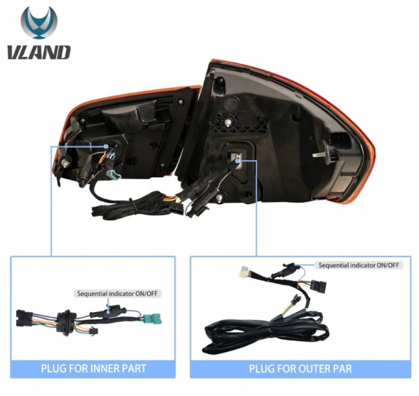 VLAND 201991-E LDBMK5 mhm Комплект задніх ліхтарів Vland Full Led Neon Oled Tuning Bmw 5 f10 09- Lci FL 13-17