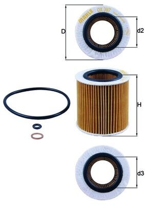 OX387D MAHLE ORIGINAL Фільтр мастил
