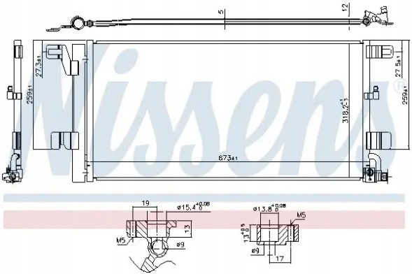 Nissens 940752 Конденсатор радіатора кондиціонування повітря 940752 nissens