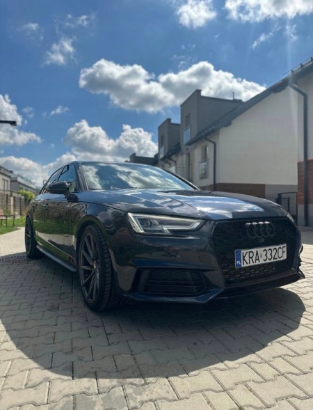 Китай AUDI A4 B9 PRZEDNIA ATRAPA CHŁODNICY GRILL PLASTER MIODU RS CZARNY POŁYSK Решітка радіатора Audi A4 B9 чорний глянець ABS стільники