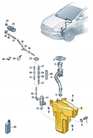 Volkswagen OE 2Q0955453G 2G0 БАК ОМИВЧОЇ РІДИНИ VW Polo Дилерський центр 2Q0955453G