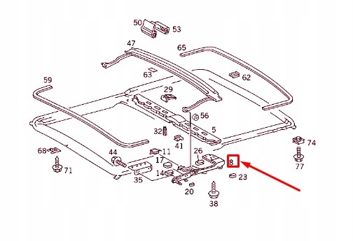 Китай A1247800512 A1247800612 1247800512 1247800612 Ремкомплект люка даху Mercedes-Benz W124 W201 (Повний комплект)