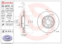 09 9078 11 BREMBO Диск гальмівний