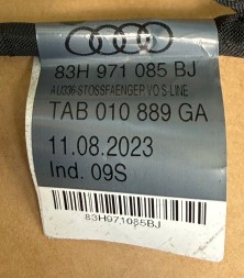 Audi OE 83H971085BJ 83H971085 BJ TAB 010 889 GA ДЖГУТ ЕЛЕКТРОПРОВОДКИ ПЕРЕДНЬОГО БАМПЕРА AUDI Q3 F3 83H971085BJ OEM ОРИГІНАЛ PDC