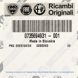 Fiat OE Зовнішня ліва ручка дверей (передні) Fiat OE 735694931