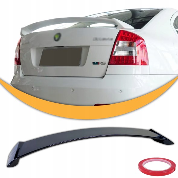 Китай Spoiler Lotka Skoda Octavia 2003-2014 Спойлер Skoda Octavia 2 MK2 2003-2014 Стиль RS Чорний Глянець Накладка Аеродинамічний елемент