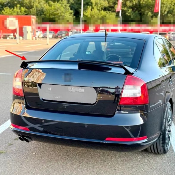 Китай Spoiler Lotka Skoda Octavia 2003-2014 Спойлер Skoda Octavia 2 MK2 2003-2014 Стиль RS Чорний Глянець Накладка Аеродинамічний елемент