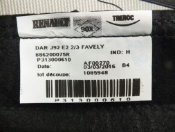 Dacia OE 886200075R DACIA DOKKER ОББИВКА СПИНКИ СИДІННЯ