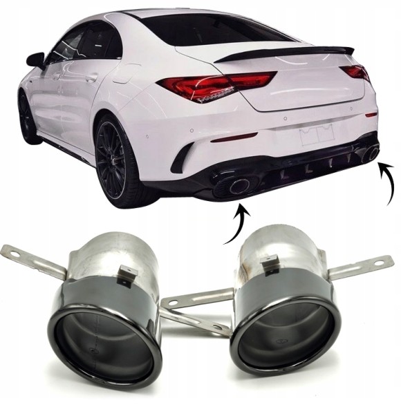 Proteile A8903 Airautopl НАКІНЦІ ВИХЛОПНОЇ ТРУБИ ГЛУШНИКА MERCEDES A35 AMG W177 CLA W118 C118 GLB 247 ЧОРНІ