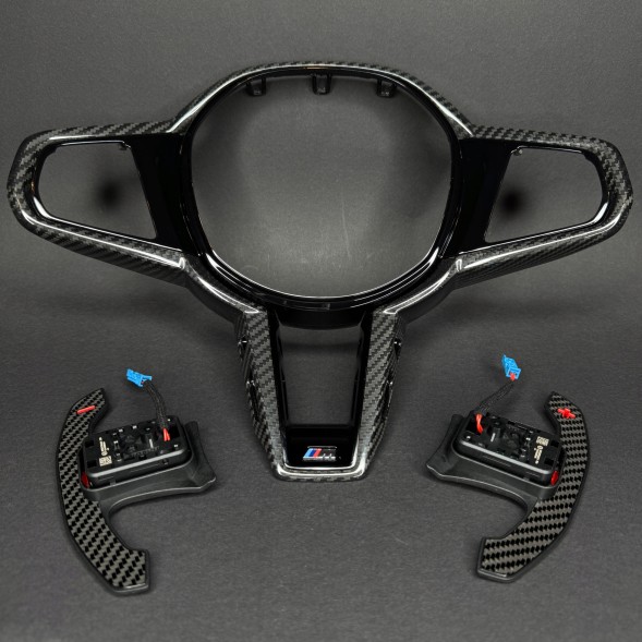 BMW OE 61319501592 32307908506 OE BMW M3 M4 CS LCI G80 G82 Перформансна рамка + лопатки керма CARBON