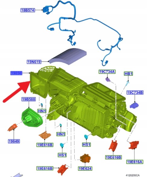 Ford OE GR3B-19850-GT GR3Z19850AK ВИПАРНИК КОНДИЦІОНЕРА 2.3 EB MUSTANG 2015- OE 2318192 _ GR3B-19850-GT