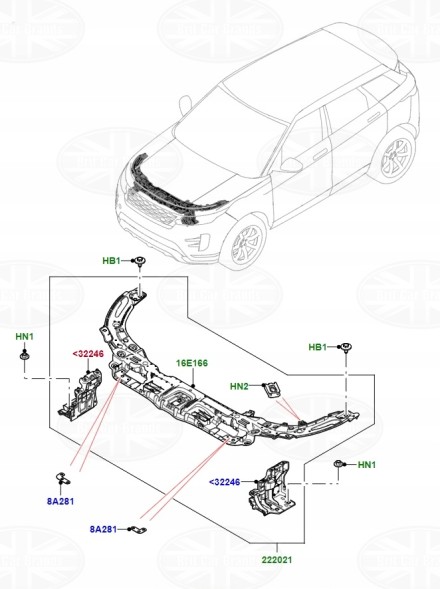 Land Rover OE Кронштейн передній правий Range Rover Evoque 2 L551 LR125669