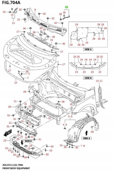 Suzuki OE 72372-69T01-5PK SUZUKI SWIFT MK9 2024 - ЛІВА НАКЛАДКА ЛОБОВОГО СКЛА (З БОКУ ВОДІЯ)