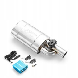 RM Motors PROM.E300/63/350/L Глушник прямоточний RM Motors з електричним клапаном 350 мм лівий
