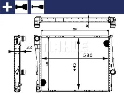 Mahle CR 455 000S Охолоджувач води cr 455 000s mahle bmw 3 e46