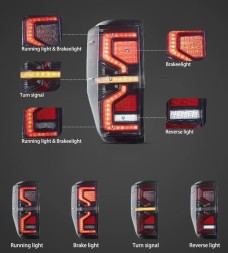 VLAND LDFO99 mhm Задні ліхтарі Vland Led Tuning Smoke Black Ford Ranger V 5 mk5 2011-2022