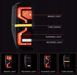 VLAND LDFO99 mhm Задні ліхтарі Vland Led Tuning Smoke Black Ford Ranger V 5 mk5 2011-2022