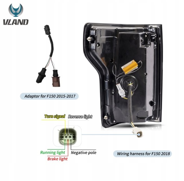VLAND LDFO96 mhm Комплект задніх ліхтарів Vland Led Neon Dynamic Diodes Ford F150 F-150 XIII mk 13 14