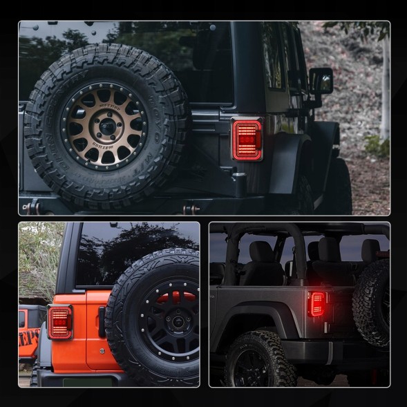 ABA WRAN-LED-C-JK-eu LED ліхтарі задні Jeep Wrangler Rubicon JK JKU ТИП C Black ЄВРОПЕЙСЬКА ОМОЛОГАЦІЯ