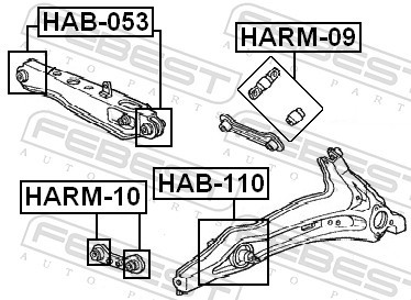 HAB 110 FEBEST Сайлентблок заднього важеля