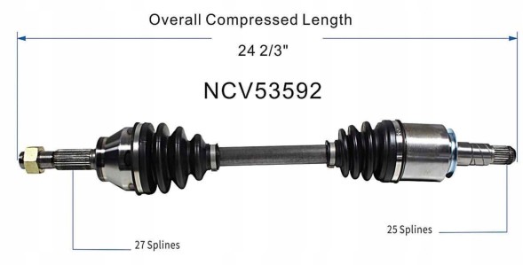 GSP NCV53592 ПІВВІСЬ ПРИВОДНА ПЕРЕДНЯ ПРАВА INFINITI FX45 2003-2008
