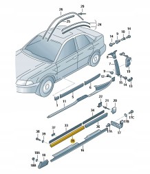 Audi OE 8D0853959AGRU НАКЛАДКА ВОДІЙСЬКОЇ ДВЕРІ ПЕРЕДНЯ ЛІВА НИЖНЯ AUDI S4 B5