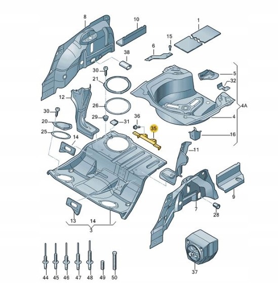 Audi OE 8D0813546A Кріплення ISOFIX Audi OE з втулками та болтами для Audi A4/A6 1998-2008