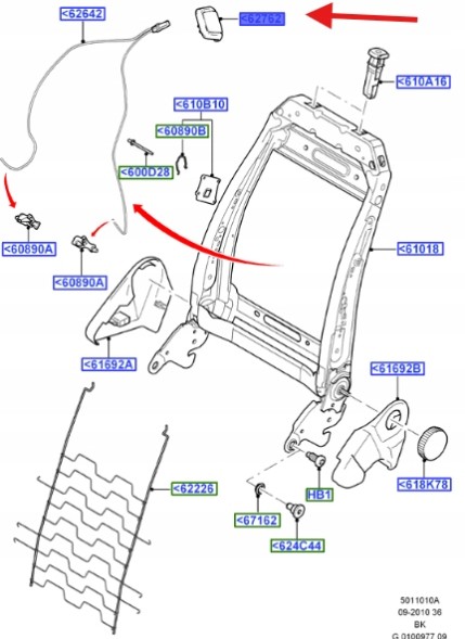 Ford OE ДВЕРНА РУЧКА КРІСЛА FORD FIESTA FUSION 02- 1417521 _ 2N11-N62763-ACYYKB