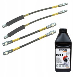 PiterParts 10232150001 Гальмівні шланги армовані сталевим обплетенням BMW E30 барабанні гальма OEM довжини