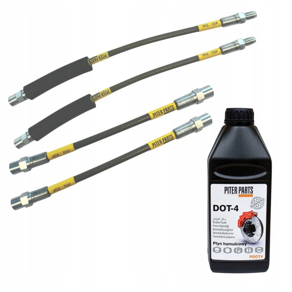 PiterParts 10232150001 Гальмівні шланги армовані сталевим обплетенням BMW E30 барабанні гальма OEM довжини