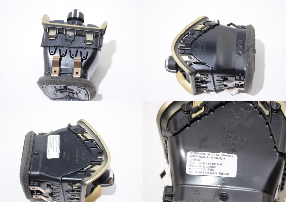 BMW OE 5A130E1 5A130E2 5A130E3 5A130E4 MINI Kolor - Brass - Mosiądz MINI Clubman F54 LCI Решітка припливної вентиляції приладової панелі Комплект