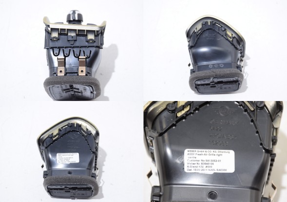 BMW OE 5A130E1 5A130E2 5A130E3 5A130E4 MINI Kolor - Brass - Mosiądz MINI Clubman F54 LCI Решітка припливної вентиляції приладової панелі Комплект