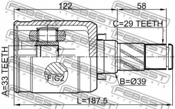 Febest 0211-MR20MTLH 0211-Mr20mtlh febest гомокінетичний сугл