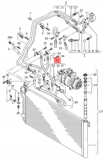 Prolights ACN0026 ТРУБА Шланг кондиціонера VW T5 7H0820721S